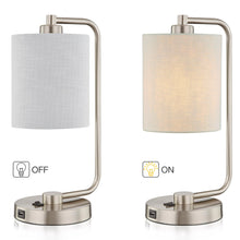 Load image into Gallery viewer, Modern USB Table Lamp,Brushed Steel