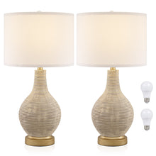 Load image into Gallery viewer, Beside Table Lamp Set of 2 with White Linen Shade