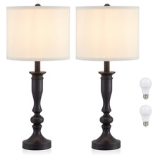 Load image into Gallery viewer, Beside Table Lamp Set of 2 with USB Port