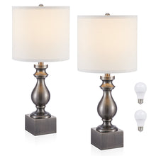 Load image into Gallery viewer, Beside Table Lamp Set of 2 with USB Port and Outlet