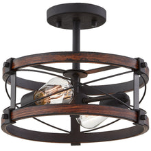 Load image into Gallery viewer, 2-Light Industrial Flush Mount Lighting,Bronze