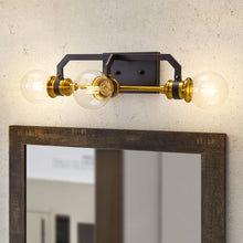 Load image into Gallery viewer, 3-Light Bathroom Vanity Light Fixtures,Warm Brass and Bronze Finish