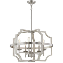 Load image into Gallery viewer, 5-Light Farmhouse Chandelier, White Wood Grain