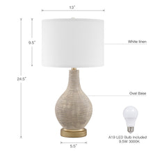 Load image into Gallery viewer, Beside Table Lamp Set of 2 with White Linen Shade