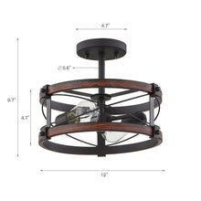 Load image into Gallery viewer, 2-Light Industrial Flush Mount Lighting,Bronze