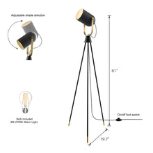 Load image into Gallery viewer, Industrial Rustic Tripod Floor lamp