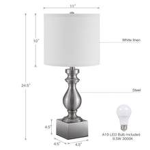 Load image into Gallery viewer, Beside Table Lamp Set of 2 with USB Port and Outlet