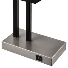 Load image into Gallery viewer, Modern USB Bedside Table Lamp,Matte Black and Brushed Nickel