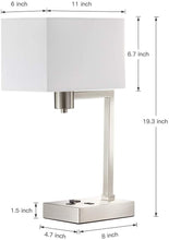 Load image into Gallery viewer, Modern Desk Table Lamp with USB and AC Power Outlet