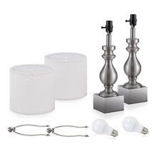 Load image into Gallery viewer, Beside Table Lamp Set of 2 with USB Port and Outlet