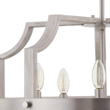 Load image into Gallery viewer, 5-Light Farmhouse Chandelier, White Wood Grain