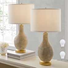 Load image into Gallery viewer, Beside Table Lamp Set of 2 with White Linen Shade