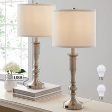 Load image into Gallery viewer, Beside Table Lamp Set of 2 with USB Port