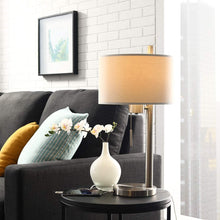 Load image into Gallery viewer, Modern Table Lamp with USB Port,Brushed Nickel