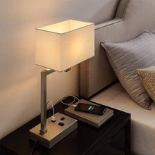Load image into Gallery viewer, Modern Desk Table Lamp with USB and AC Power Outlet