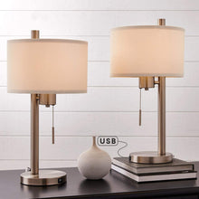 Load image into Gallery viewer, 2-Pack Modern Bedside Table Lamp,Brushed Steel