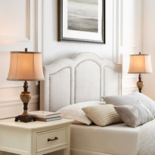 Load image into Gallery viewer, 26"H Table Lamp Set of 2 with Round Beige Shade , Brown Marble