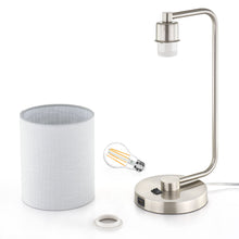 Load image into Gallery viewer, Modern USB Table Lamp,Brushed Steel