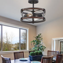 Load image into Gallery viewer, 2-Light Industrial Flush Mount Lighting,Bronze