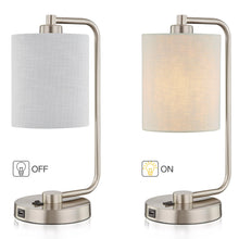 Load image into Gallery viewer, Modern USB Table Lamp,Brushed Steel
