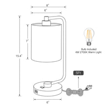 Load image into Gallery viewer, Modern USB Table Lamp,Brushed Steel
