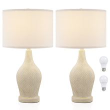 Load image into Gallery viewer, Beside Table Lamp Set of 2 with White Linen Shade
