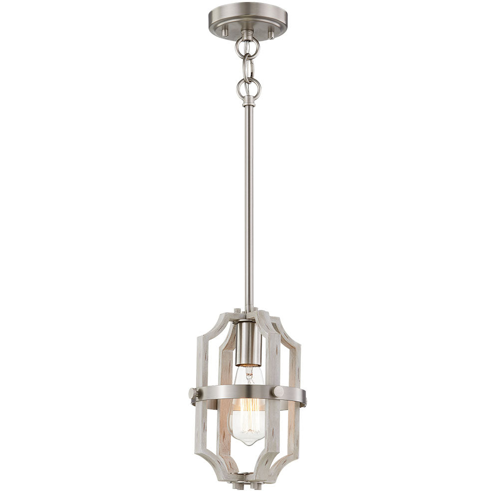 Industrial Mini Pendant Lighting,White Wood Gain