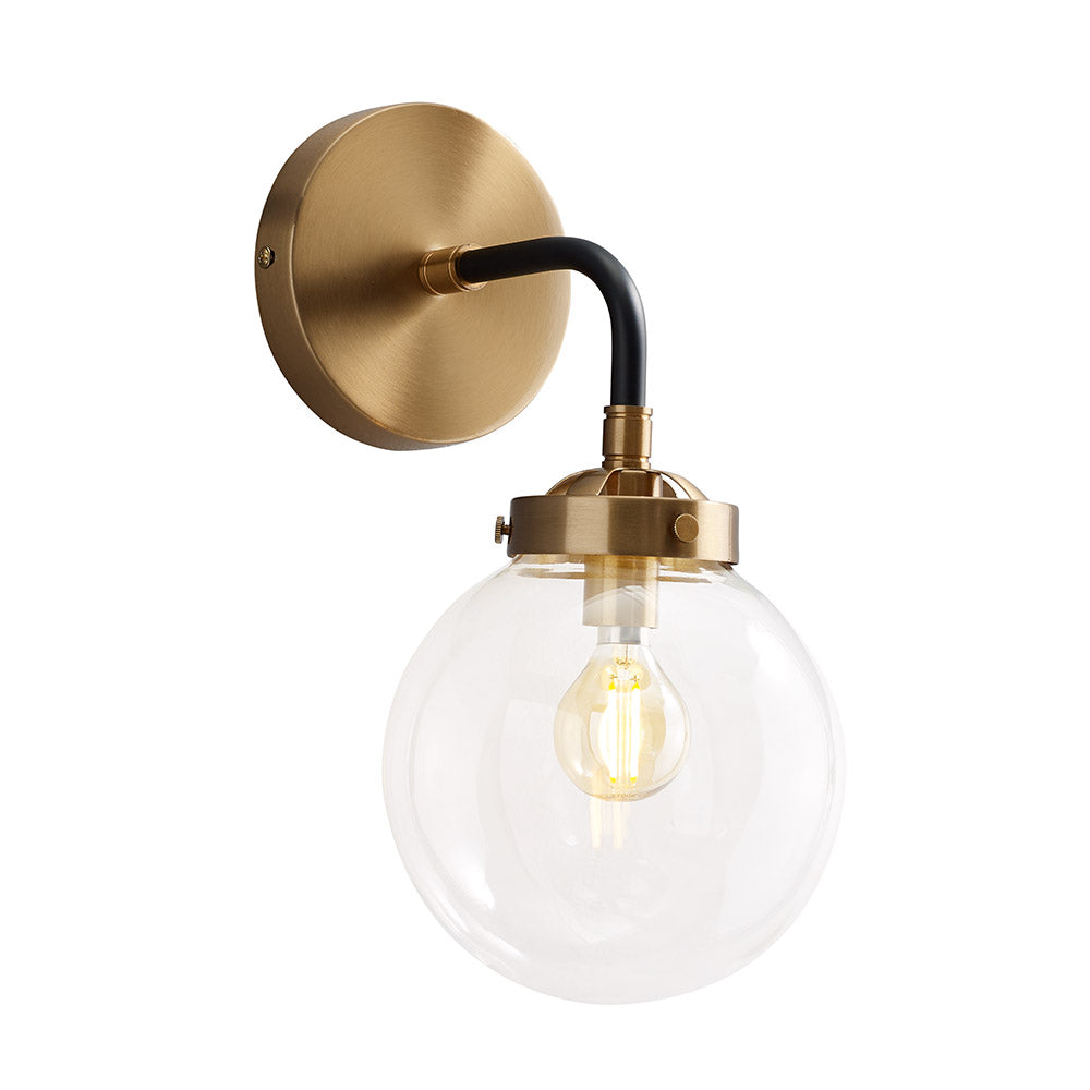 Indoor Industrial Bathroom Vanity Light with Globe Glass