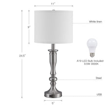 Load image into Gallery viewer, Beside Table Lamp Set of 2 with USB Port
