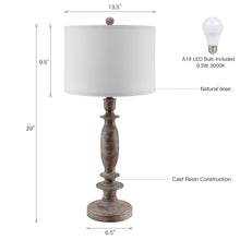 Load image into Gallery viewer, 2-Pack 29&quot;H Table Lamp with White Linen Shade
