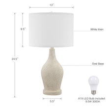 Load image into Gallery viewer, Beside Table Lamp Set of 2 with White Linen Shade
