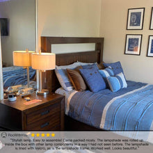 Load image into Gallery viewer, Modern Table Lamp with USB Port,Brushed Nickel
