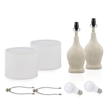 Load image into Gallery viewer, Beside Table Lamp Set of 2 with White Linen Shade
