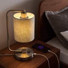 Load image into Gallery viewer, Modern USB Table Lamp,Brushed Steel
