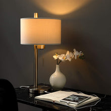 Load image into Gallery viewer, Modern Table Lamp with USB Port,Brushed Nickel
