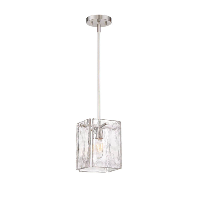 Mini Pendant Lighting, Brushed Nicel with Glass Shade